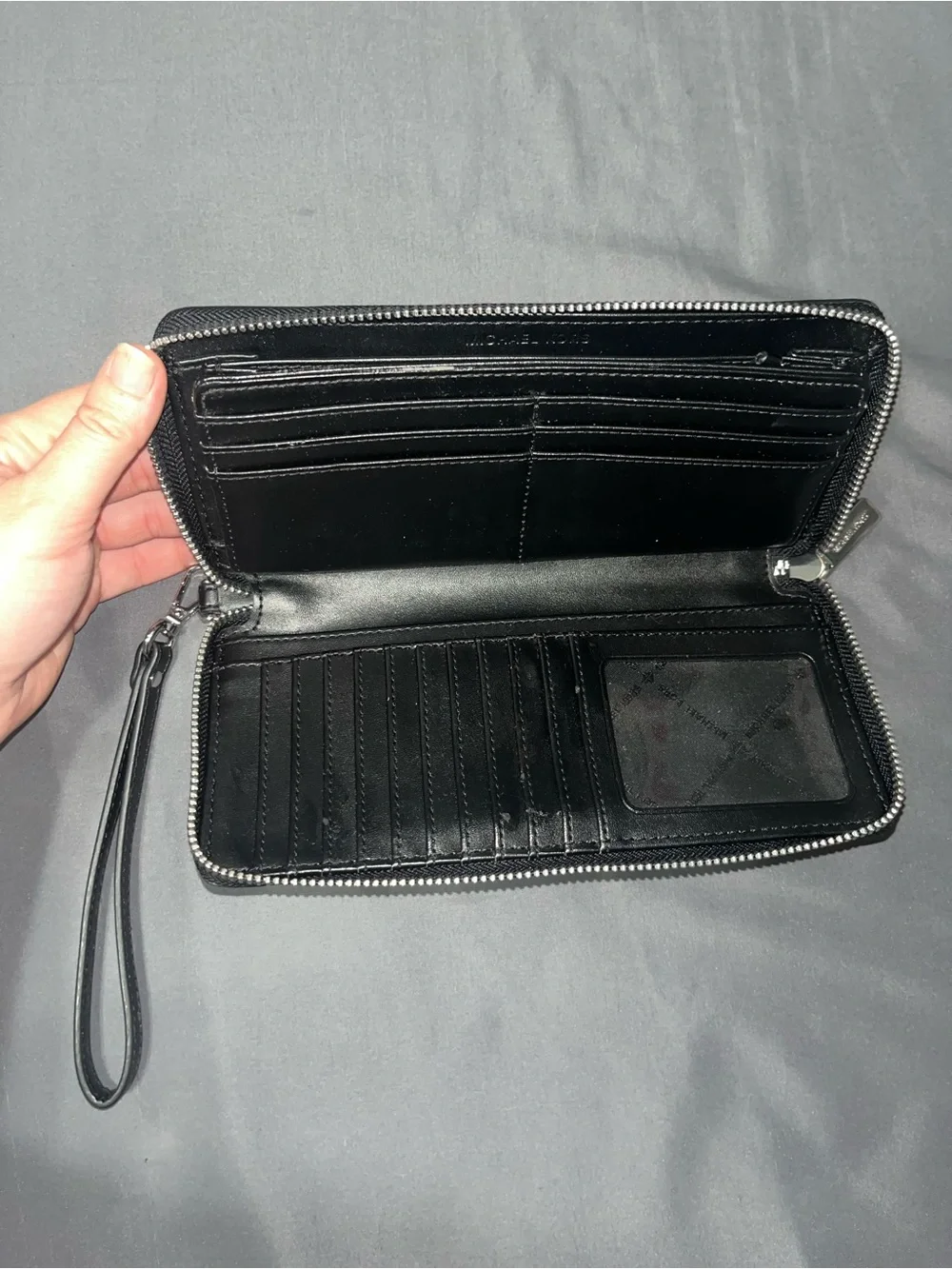 Michael Kors Black monogram wristlet